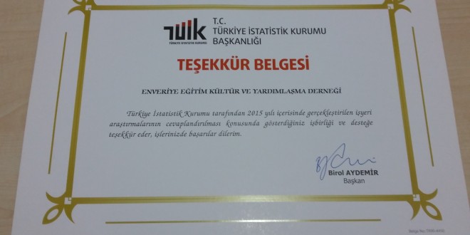 TEŞEKKÜR BELGESİ